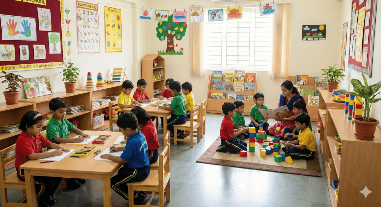 A classroom at Dnyanganga Academy